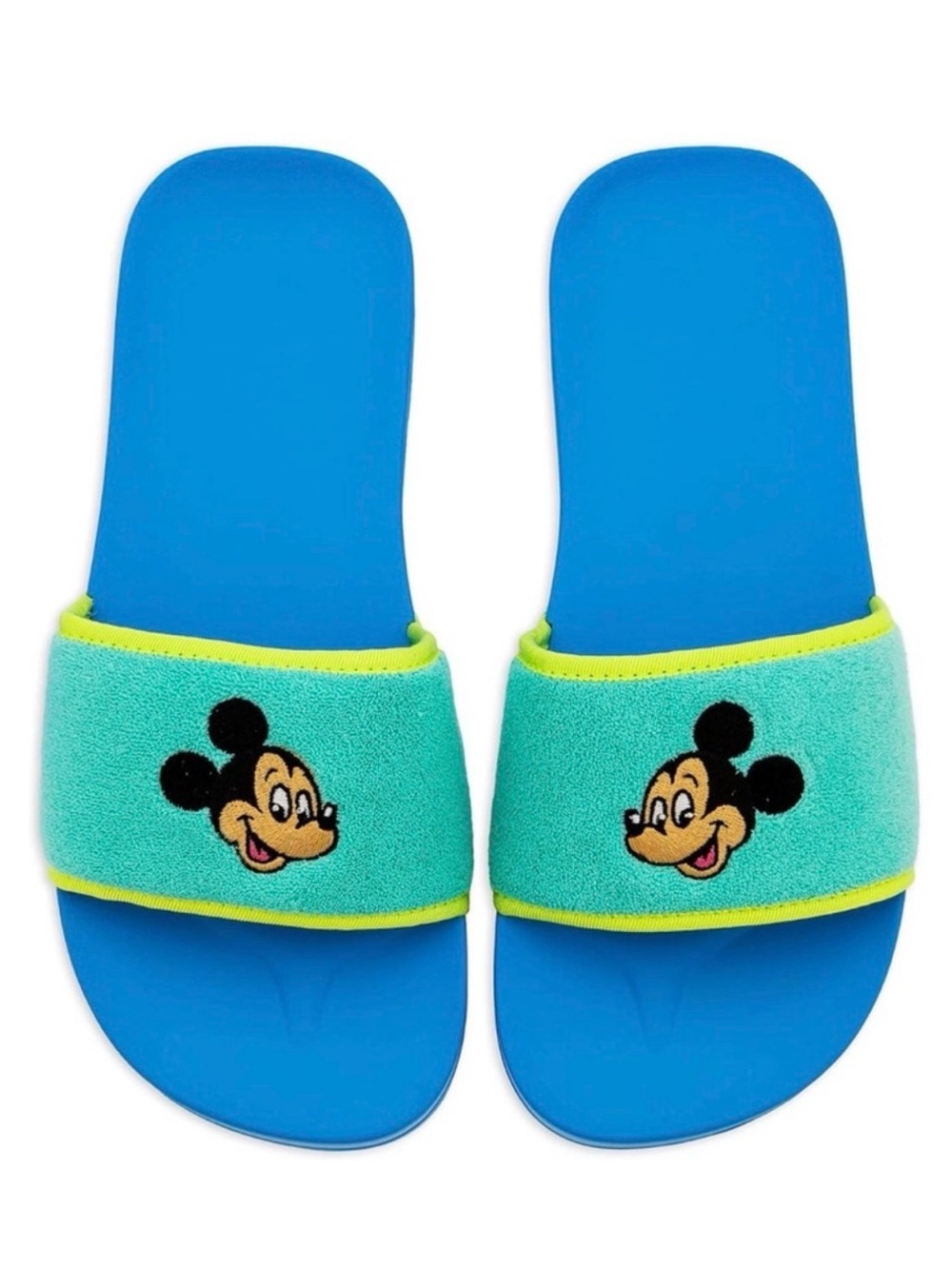 Disney Parks Vintage Style Mickey Mouse Slides/Sandals. Terry Cloth. M8/W10.